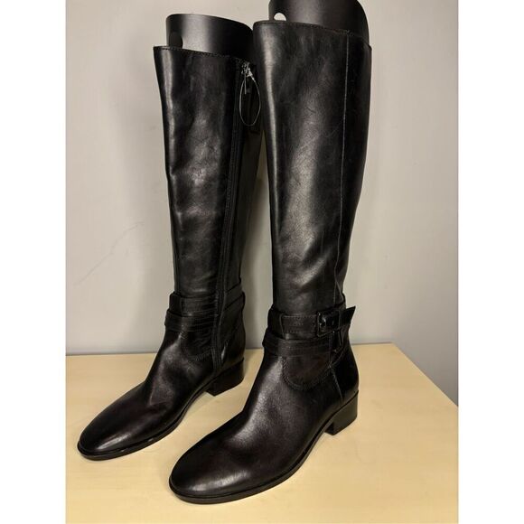 Naturalizer Women's‎ Reid Wide Calf Leather Tall Riding Boots Black Sz 5M - Picture 2 of 9